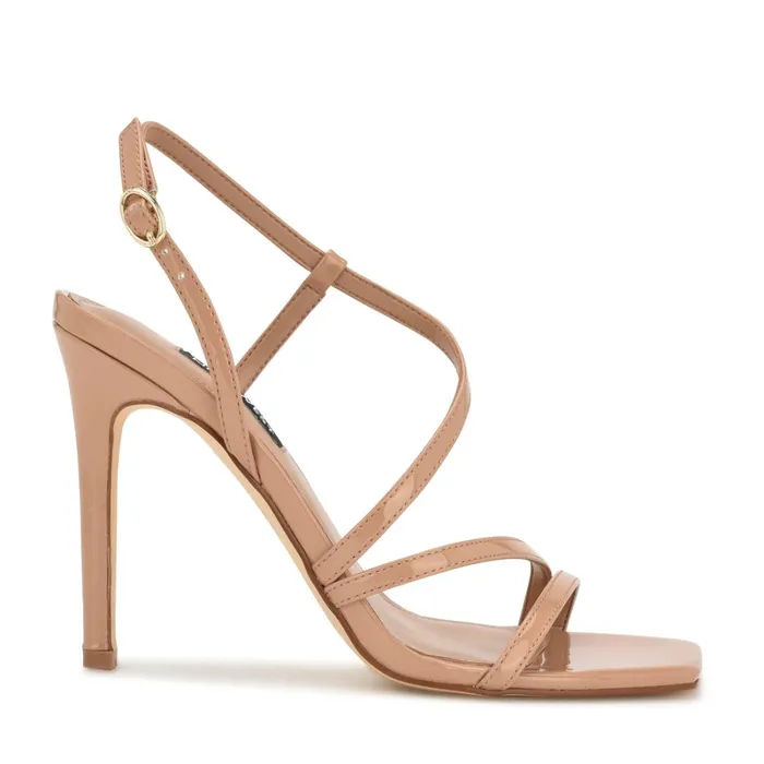 Trulee Strappy Heeled Sandals Blush Patent Women Nine West High Heels