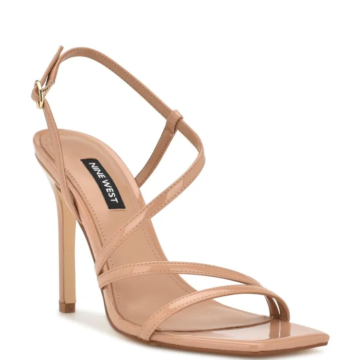 Trulee Strappy Heeled Sandals Blush Patent Women Nine West Sandals Trulee Strappy Heeled Sandals Blush Patent Women Nine West Sandals