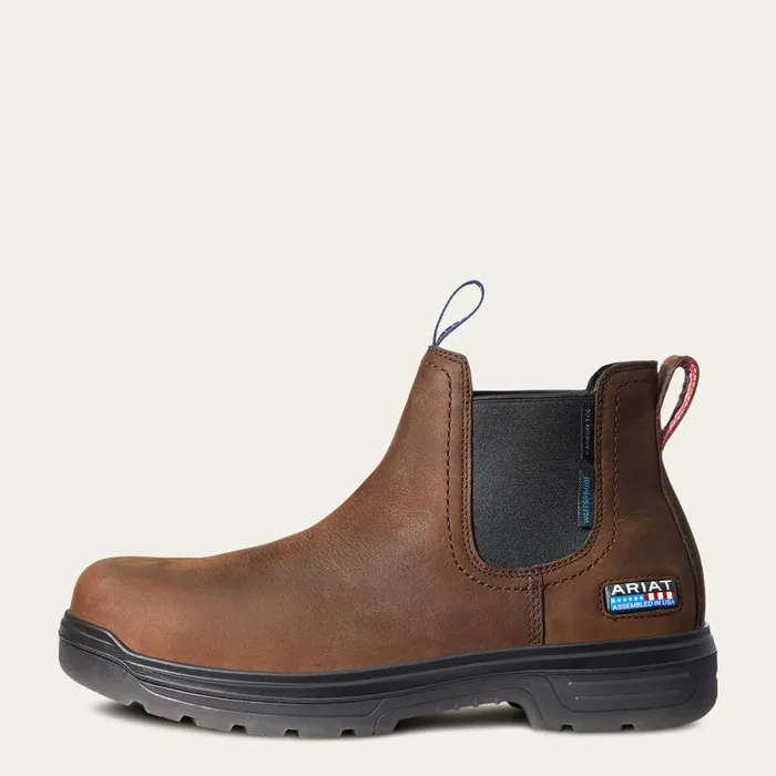 Turbo Chelsea USA Assembled Waterproof Carbon Toe Work Boot Barley Brown Men Ariat Work Boots Turbo Chelsea USA Assembled Waterproof Carbon Toe Work Boot Barley Brown Men Ariat Work Boots