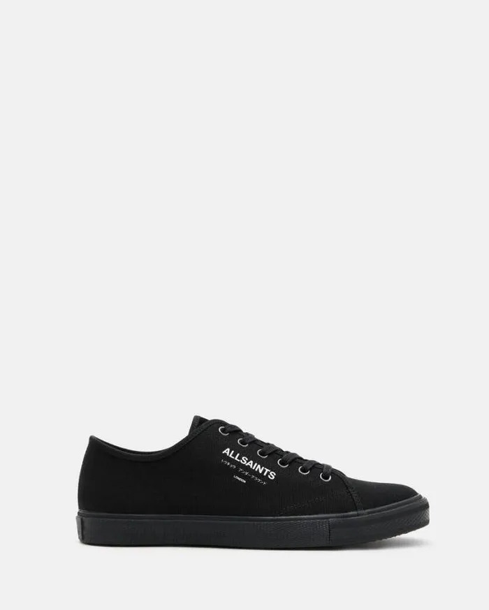 Underground Canvas Low Top Sneakers Black Men AllSaints Shoes and Boots