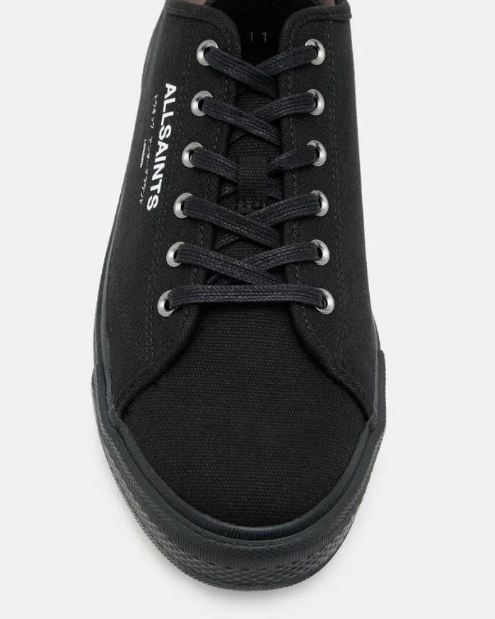 Underground Canvas Low Top Sneakers Black Men AllSaints Shoes and Boots