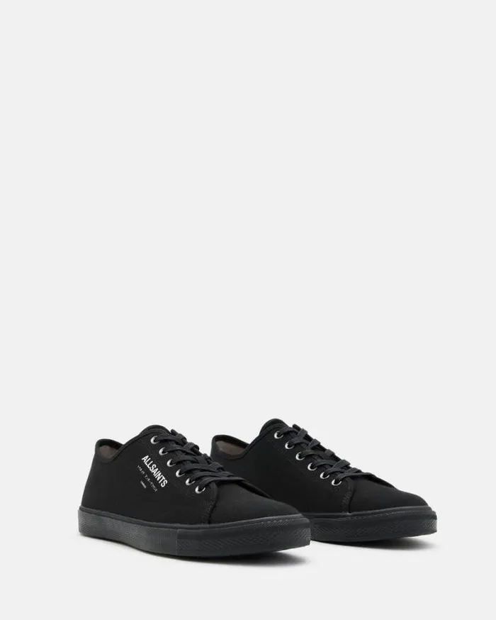 Underground Canvas Low Top Sneakers Black Men AllSaints Shoes and Boots