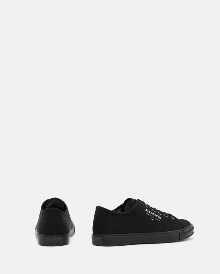 Underground Canvas Low Top Sneakers Black Men AllSaints Shoes and Boots