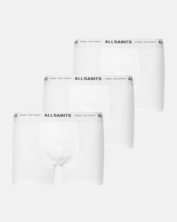 Underground Logo Boxers 3 Pack Whitewhitewhite Men AllSaints Accessories