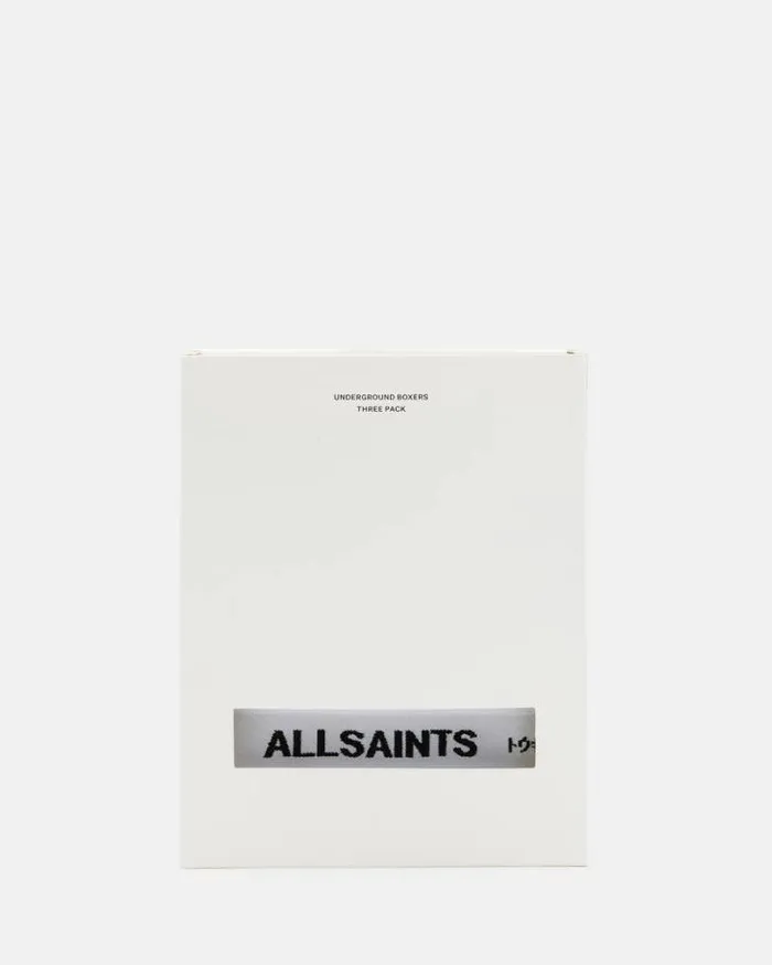 Underground Logo Boxers 3 Pack Whitewhitewhite Men AllSaints Accessories