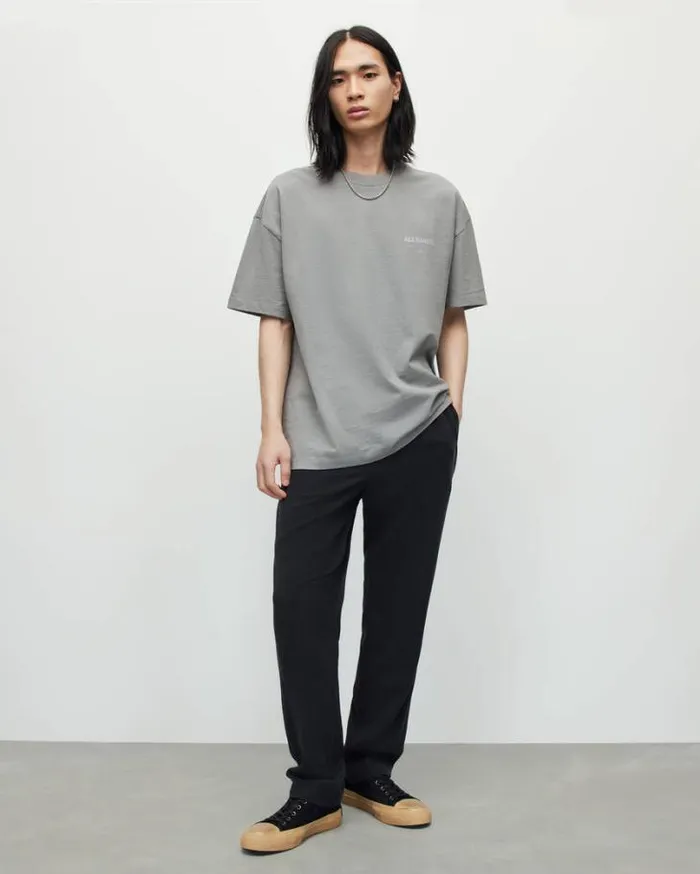 Underground Oversized Crew Neck TShirt Metallic Grey Men AllSaints TShirts