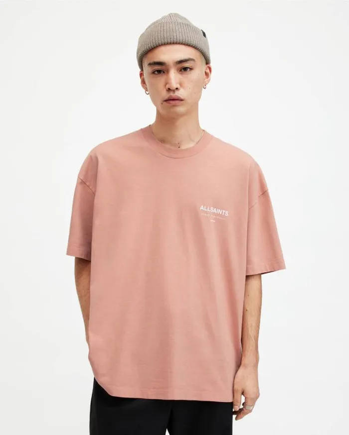 Underground Oversized Crew Neck TShirt Orchid Pink Men AllSaints TShirts