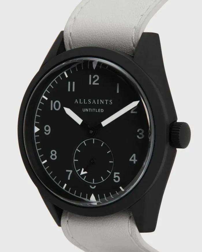 Untitled IV Stainless Steel Leather Watch White Men AllSaints Watches
