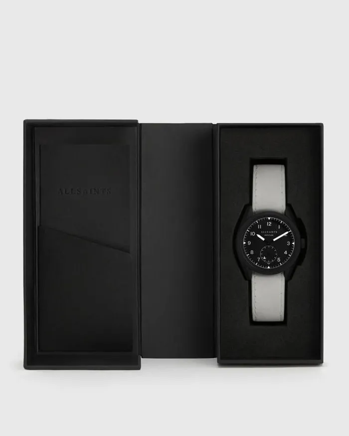 Untitled IV Stainless Steel Leather Watch White Men AllSaints Watches