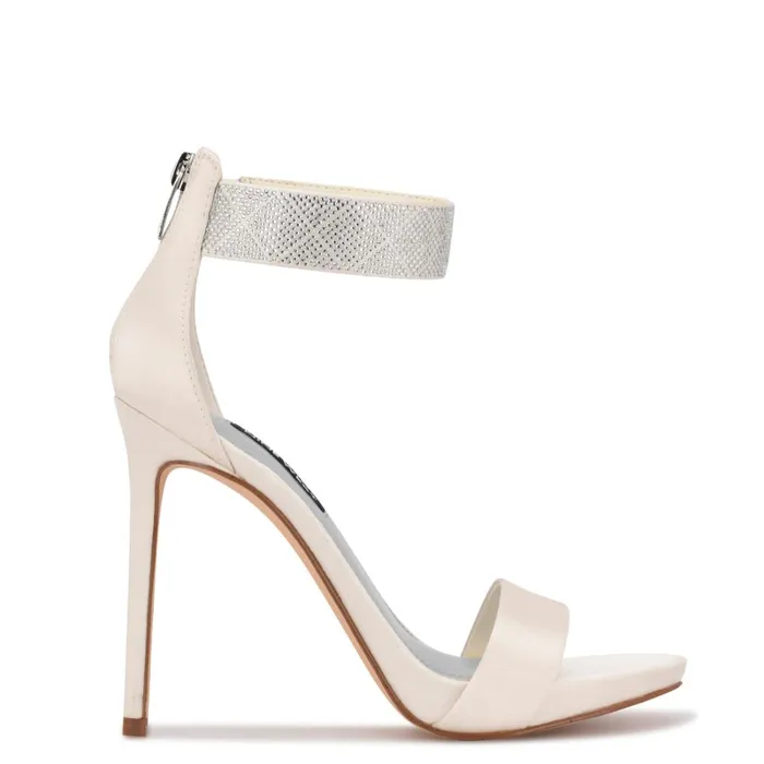 Utell Ankle Strap Heeled Sandals Ivory Women Nine West High Heels