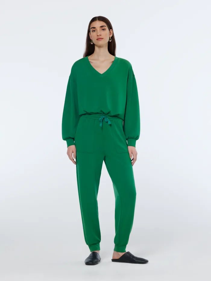 Vneck Modal Sweatshirt Bright Green Women Scotch and Soda Sweatshirts and Hoodies