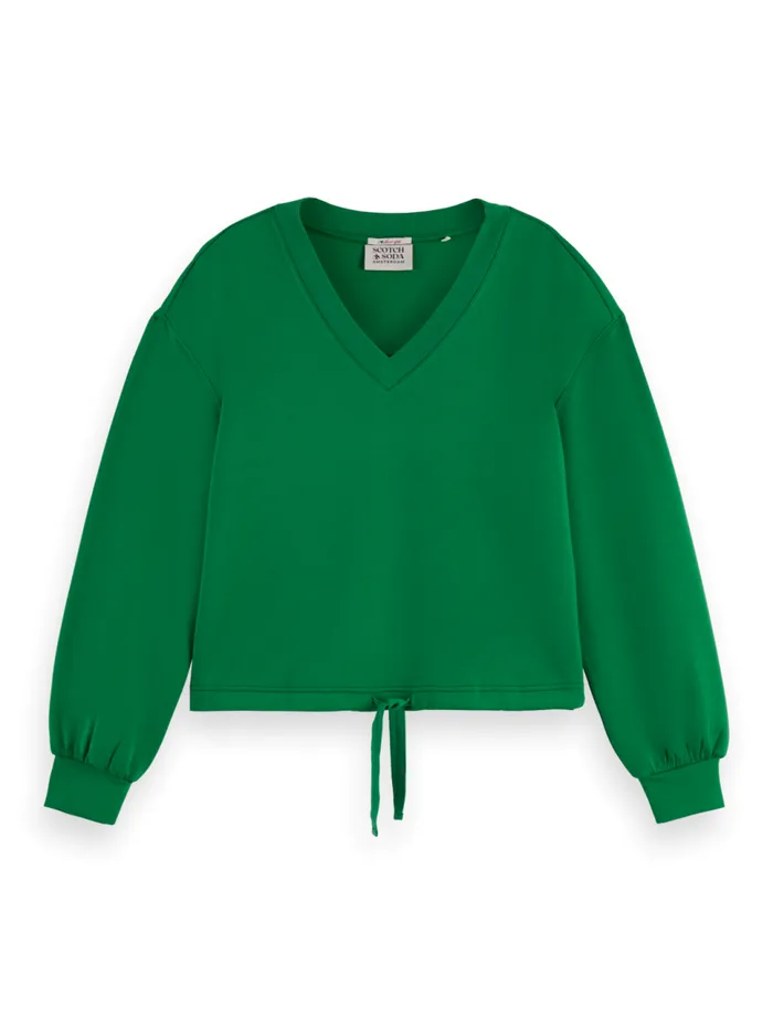 Vneck Modal Sweatshirt Bright Green Women Scotch and Soda Sweatshirts and Hoodies Vneck Modal Sweatshirt Bright Green Women Scotch and Soda Sweatshirts and Hoodies