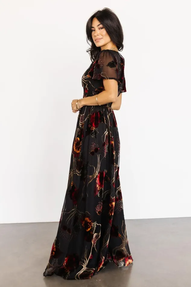 Valen Maxi Dress Black Multi Women Baltic Born Bump Friendly Valen Maxi Dress Black Multi Women Baltic Born Bump Friendly