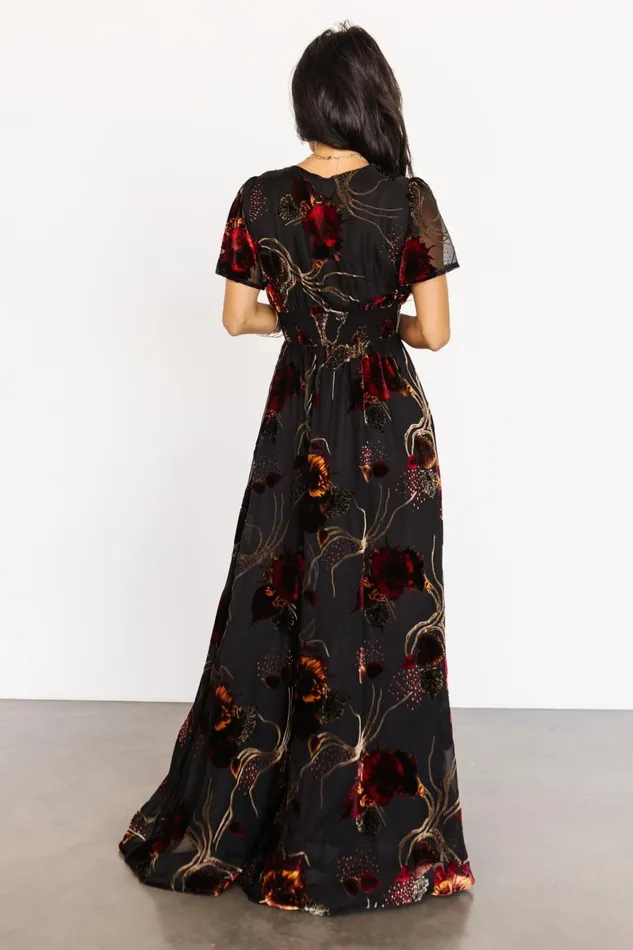 Valen Maxi Dress Black Multi Women Baltic Born Bump Friendly Valen Maxi Dress Black Multi Women Baltic Born Bump Friendly