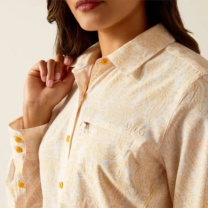 VentTEK Stretch Shirt Ochre Paisley Women Ariat TShirts and Tops VentTEK Stretch Shirt Ochre Paisley Women Ariat TShirts and Tops