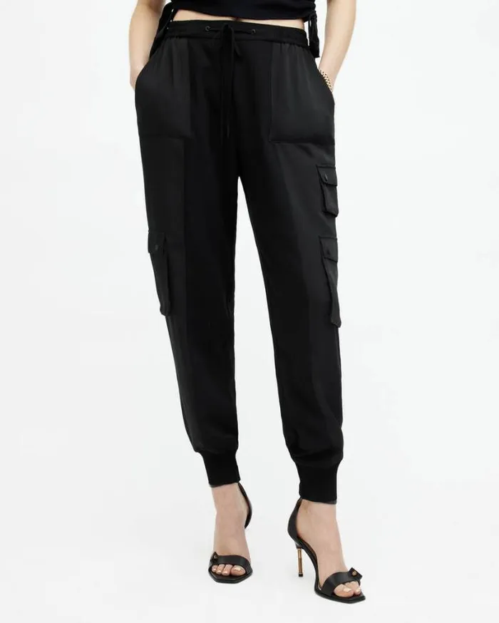 Venus Relaxed Tapered Utility Pants Black Women AllSaints Pants and Leggings Venus Relaxed Tapered Utility Pants Black Women AllSaints Pants and Leggings