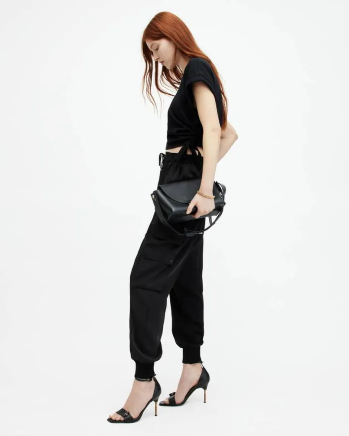 Venus Relaxed Tapered Utility Pants Black Women AllSaints Pants and Leggings Venus Relaxed Tapered Utility Pants Black Women AllSaints Pants and Leggings