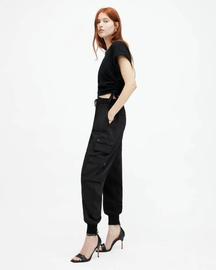 Venus Relaxed Tapered Utility Pants Black Women AllSaints Pants and Leggings Venus Relaxed Tapered Utility Pants Black Women AllSaints Pants and Leggings