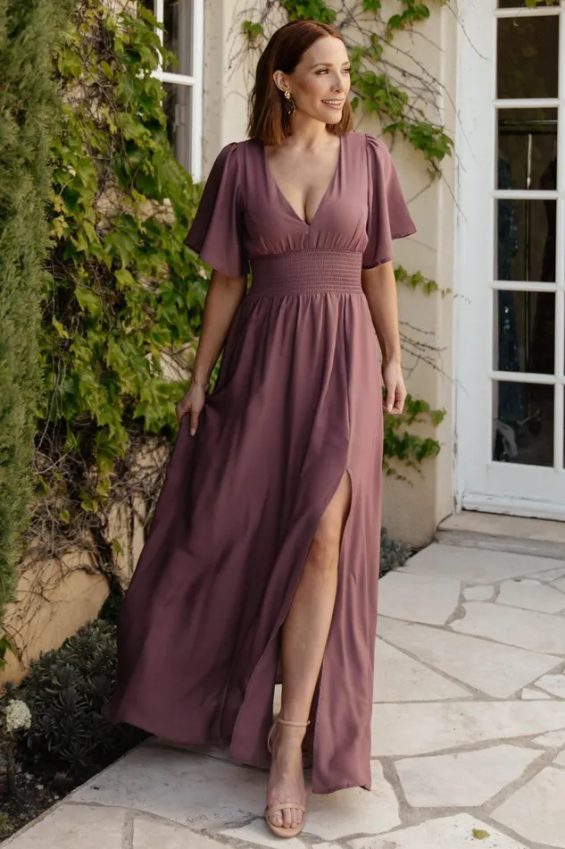 Verona Smocked Maxi Dress Vintage Plum Women Baltic Born Wedding Guest Verona Smocked Maxi Dress Vintage Plum Women Baltic Born Wedding Guest