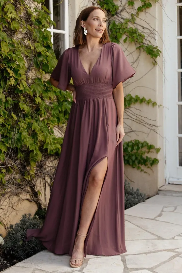 Verona Smocked Maxi Dress Vintage Plum Women Baltic Born Wedding Guest Verona Smocked Maxi Dress Vintage Plum Women Baltic Born Wedding Guest