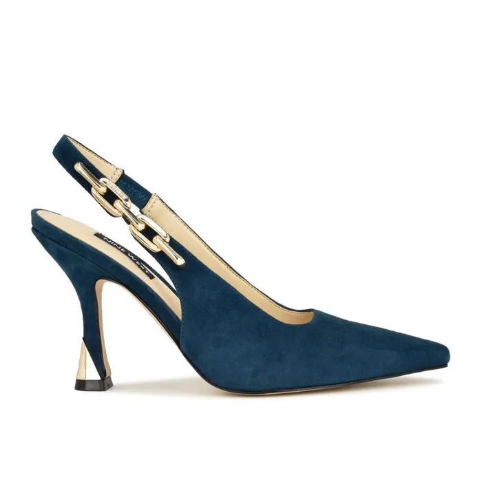 Veroni Slingback Pumps Dark Blue Women Nine West Slingbacks