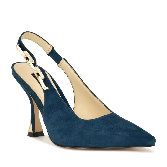 Veroni Slingback Pumps Dark Blue Women Nine West Slingbacks