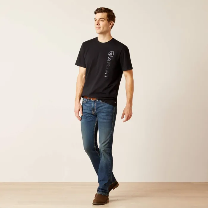 Vertical Logo TShirt Blackgray Men Ariat TShirts and Polos Vertical Logo TShirt Blackgray Men Ariat TShirts and Polos
