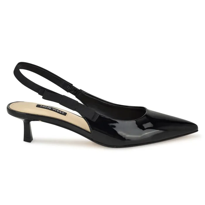 Viki Pointy Toe Slingbacks Black Patent Women Nine West Slingbacks