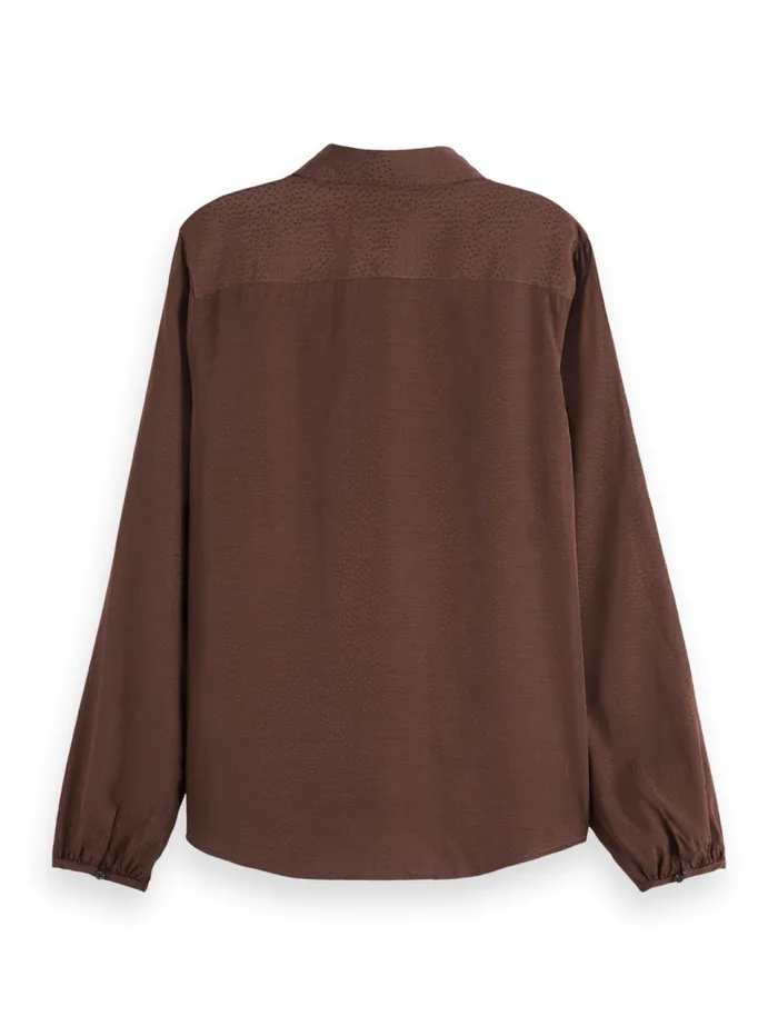 VISCOSE JACQUARD SHIRT Coffee Women Scotch and Soda Blouses and Shirts