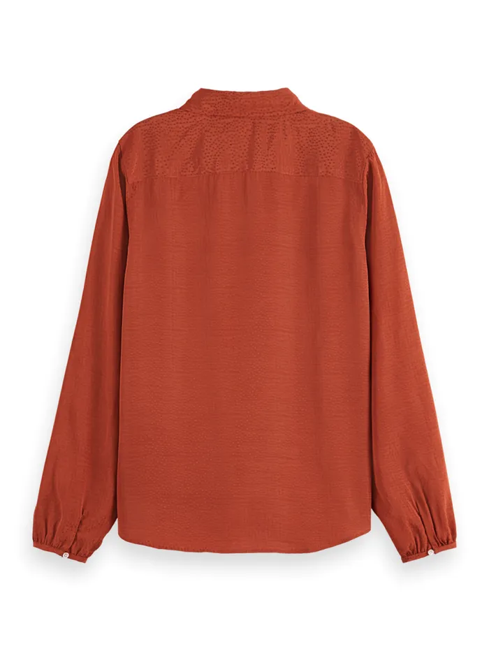 VISCOSE JACQUARD SHIRT Coffee Women Scotch and Soda Blouses and Shirts