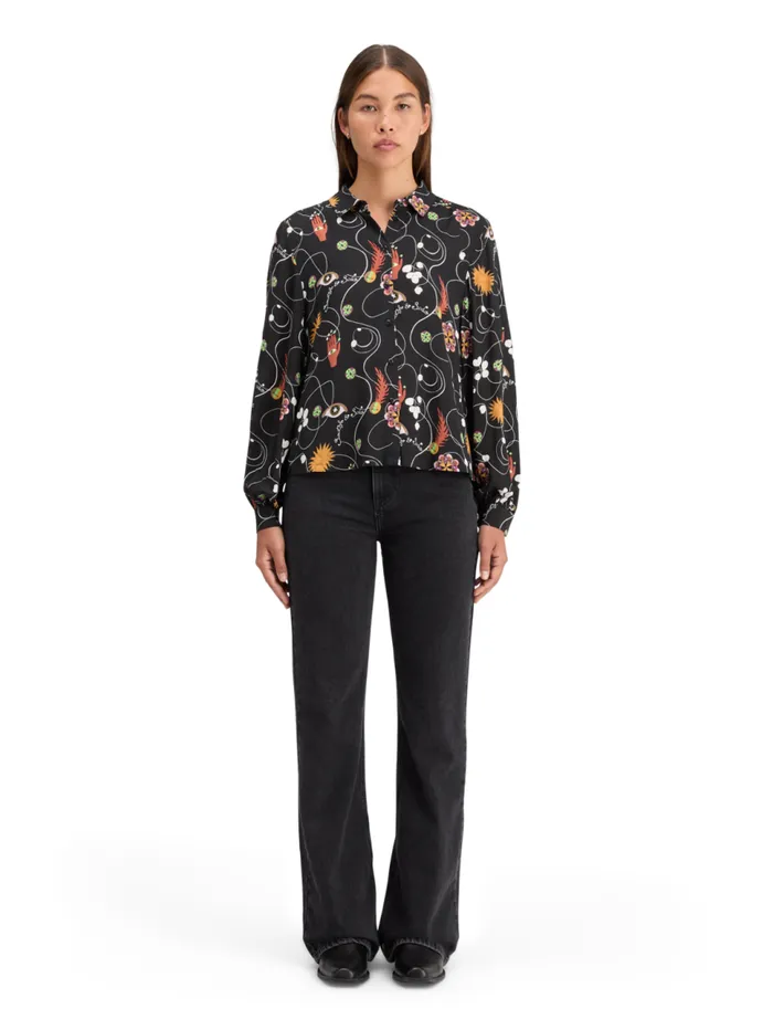 VISCOSE PRINTED BALLOON SLEEVE SHIRT Free Mind Women Scotch and Soda Blouses and Shirts VISCOSE PRINTED BALLOON SLEEVE SHIRT Free Mind Women Scotch and Soda Blouses and Shirts