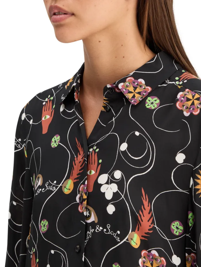 VISCOSE PRINTED BALLOON SLEEVE SHIRT Free Mind Women Scotch and Soda Blouses and Shirts VISCOSE PRINTED BALLOON SLEEVE SHIRT Free Mind Women Scotch and Soda Blouses and Shirts