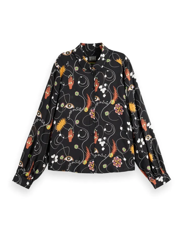 VISCOSE PRINTED BALLOON SLEEVE SHIRT Free Mind Women Scotch and Soda Blouses and Shirts VISCOSE PRINTED BALLOON SLEEVE SHIRT Free Mind Women Scotch and Soda Blouses and Shirts