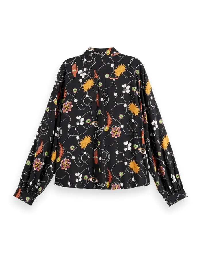 VISCOSE PRINTED BALLOON SLEEVE SHIRT Free Mind Women Scotch and Soda Blouses and Shirts VISCOSE PRINTED BALLOON SLEEVE SHIRT Free Mind Women Scotch and Soda Blouses and Shirts