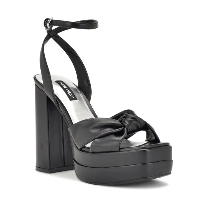 Vivid Platform Sandals Black Women Nine West High Heels