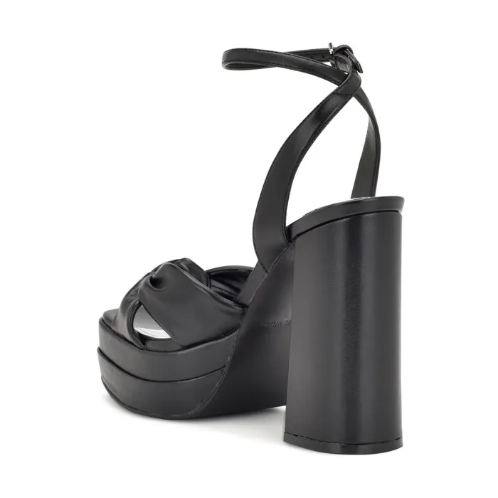 Vivid Platform Sandals Black Women Nine West High Heels