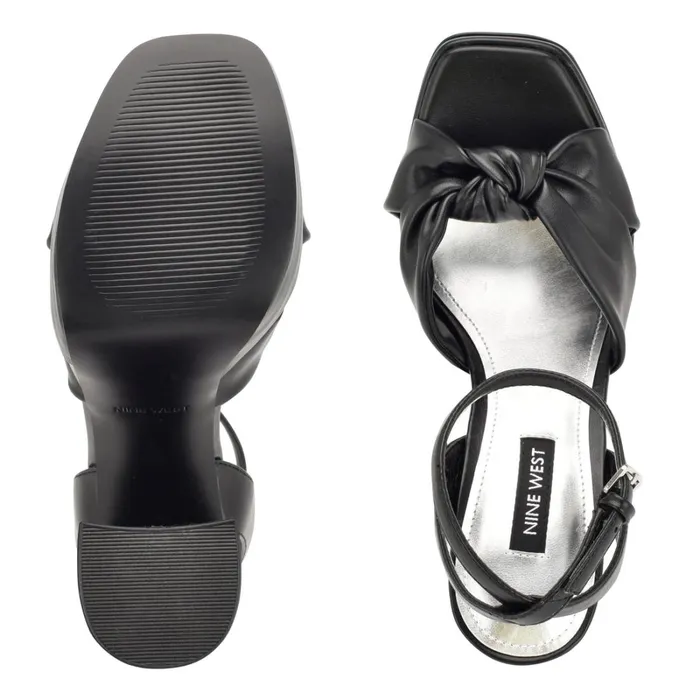 Vivid Platform Sandals Black Women Nine West High Heels
