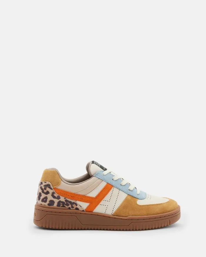Vix Low Top Round Toe Leather Sneakers Pop Multi Women AllSaints Shoes and Boots