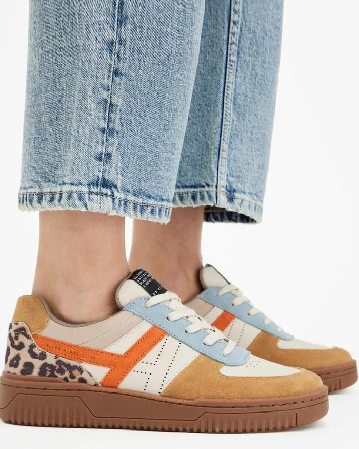 Vix Low Top Round Toe Leather Sneakers Pop Multi Women AllSaints Shoes and Boots Vix Low Top Round Toe Leather Sneakers Pop Multi Women AllSaints Shoes and Boots