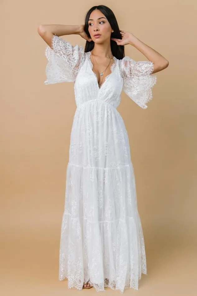 Wanderlust Lace Maxi Dress White Women Baltic Born Bridal