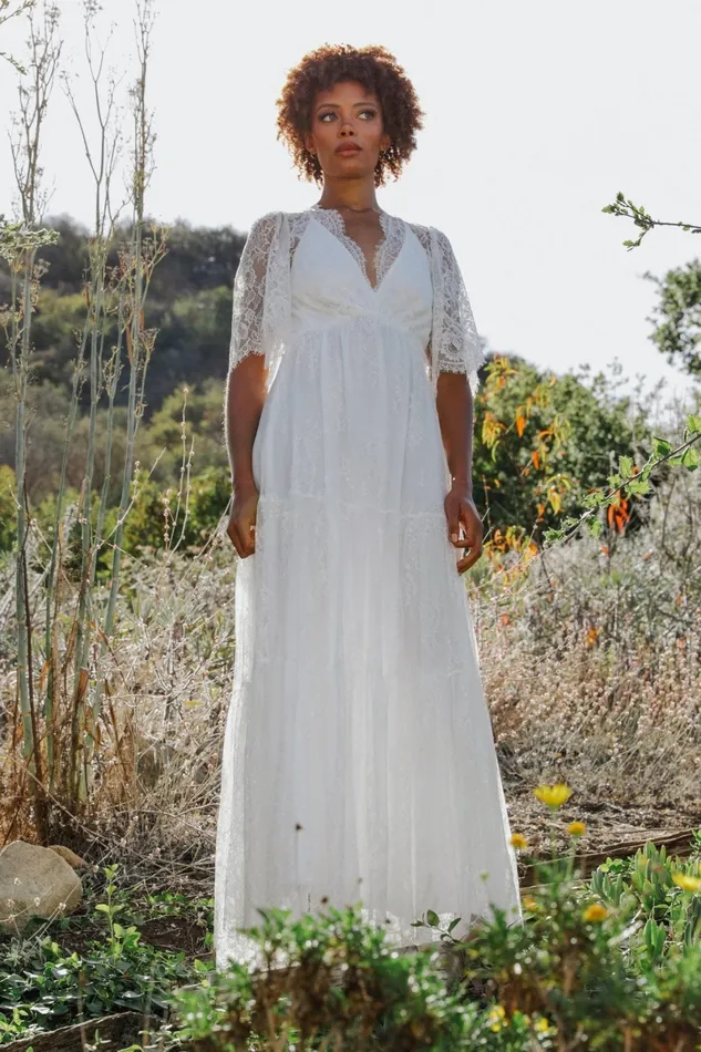 Wanderlust Lace Maxi Dress White Women Baltic Born Bridal
