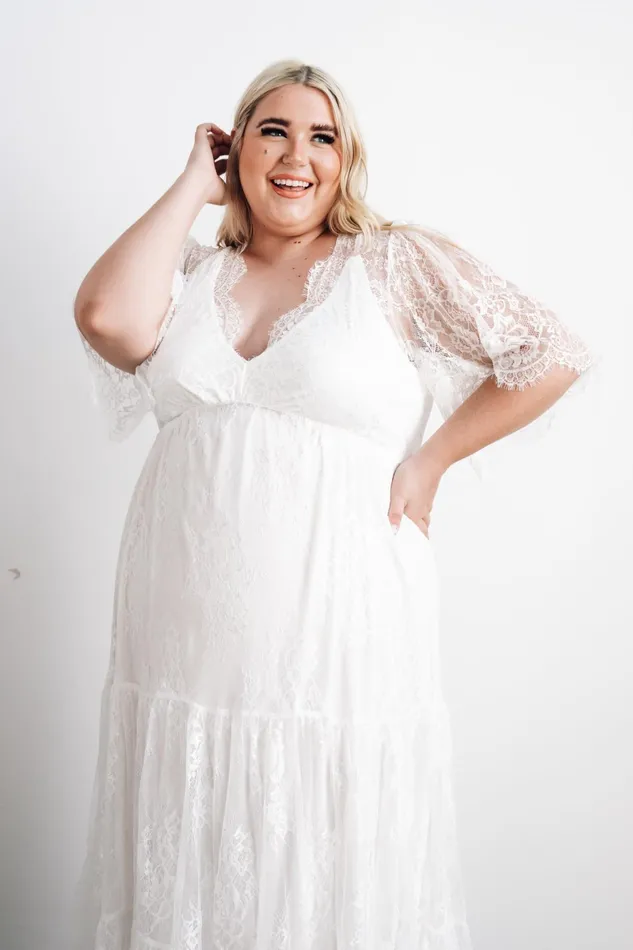 Wanderlust Lace Maxi Dress White Women Baltic Born Bridal