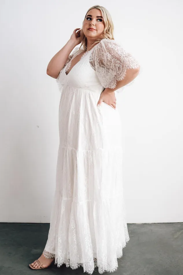 Wanderlust Lace Maxi Dress White Women Baltic Born Bridal