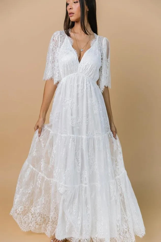Wanderlust Lace Maxi Dress White Women Baltic Born Bridal