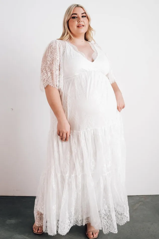 Wanderlust Lace Maxi Dress White Women Baltic Born Bridal