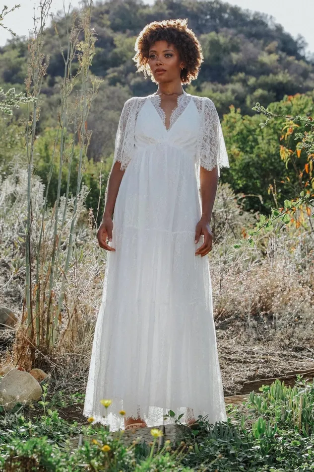Wanderlust Lace Maxi Dress White Women Baltic Born Bridal