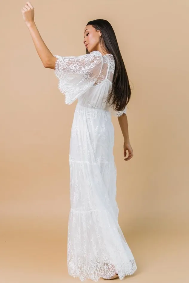 Wanderlust Lace Maxi Dress White Women Baltic Born Bridal