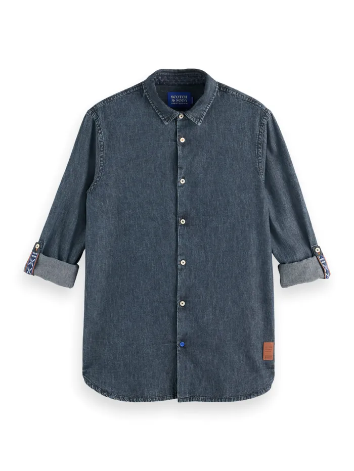 WASHED BLACK DENIM SHIRT Washed Black Men Scotch and Soda Shirts