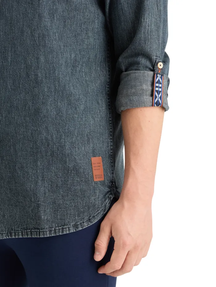 WASHED BLACK DENIM SHIRT Washed Black Men Scotch and Soda Shirts
