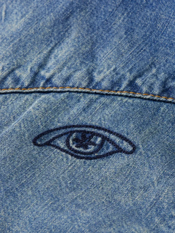 WASHED REGULAR FIT DENIM WESTERN SHIRT WITH EMBROIDERIES Washed Indigo Women Scotch and Soda Blouses and Shirts WASHED REGULAR FIT DENIM WESTERN SHIRT WITH EMBROIDERIES Washed Indigo Women Scotch and Soda Blouses and Shirts